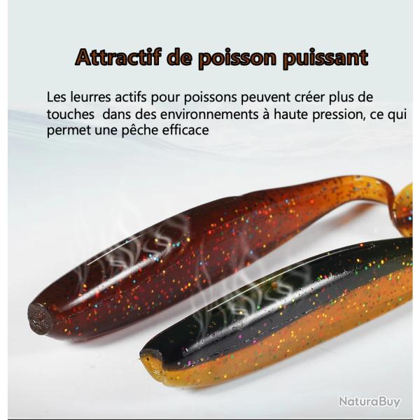 Leurres de p�che,  app�ts  artificiels en silicone souple,  facile � accrocher  75 mm  Multi-couleur