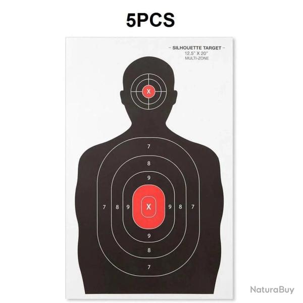 Lot cibles humaine papier 5/10/20 CANTON CS - 5pcs