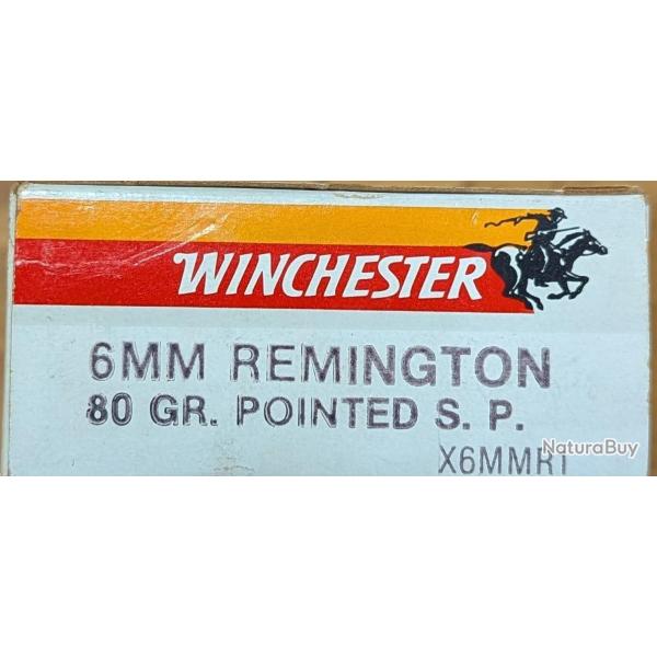 Cartouches Winchester 6mm rem - 80gr