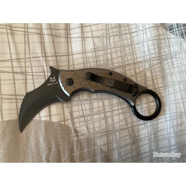 VEND COUTEAU TI PVD - FOX TRIBAL K TITANE