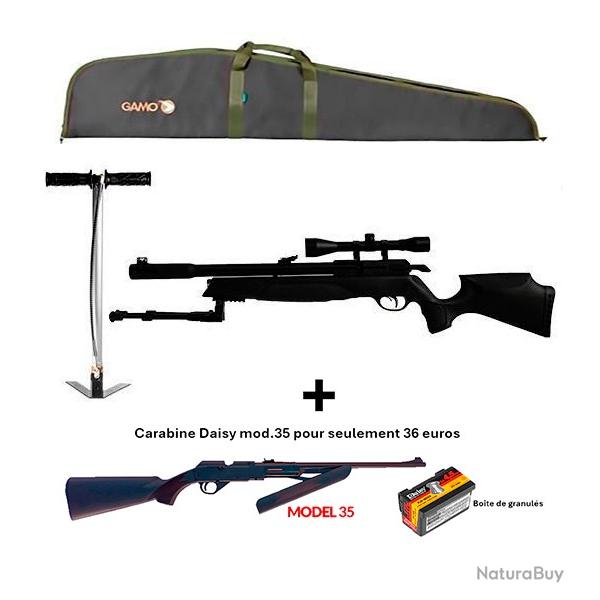 PACK COMBIN� ! PACK-17 Carabine Arrow Gamo  5,5 mm + Carabine PCP � pompe Daisy mod. 35 Cal. 4,5 mm