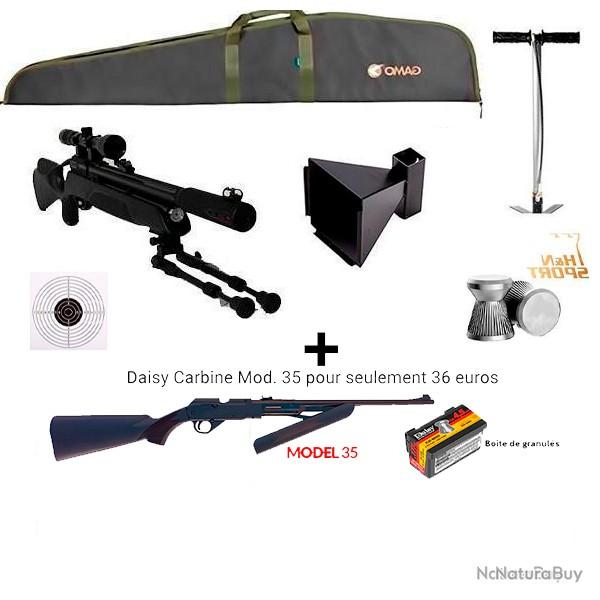 PACK COMBIN� ! PACK-19 Carabine Arrow Gamo  5,5 mm + Carabine PCP � pompe Daisy mod. 35 Cal. 4,5 mm
