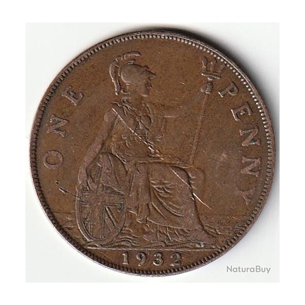 Pi�ce de Monnaie Angleterre one penny - George V 2e effigie 1932