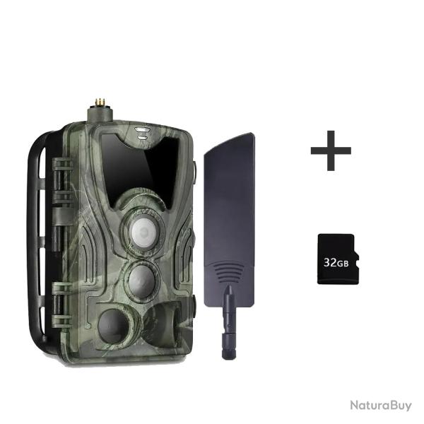 HC-801Plus-32G Cam�ra de permission 4G Sans Fil, 30MP, 2K