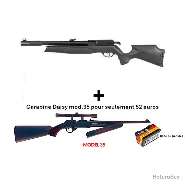 PACK COMBIN ! Carabine Arrow Gamo 5,5 mm + Carabine PCP  pompe Daisy 35 C. 4,5 mm + Lunette 4 x 20