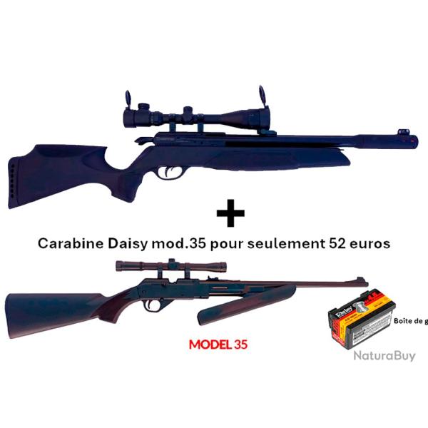 PACK COMBIN ! PACK1 Carabine Arrow Gamo 5,5 mm + Carabine PCP pompe Daisy 35, 4,5 mm + Lun. 4 x 20