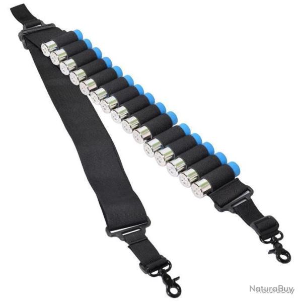 BRETELLE AVEC CARTOUCHI�RE CALIBRE 12 - NOIR - LIVRAISON GRATUITE
