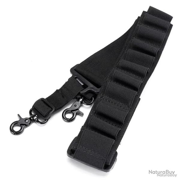 BRETELLE AVEC CARTOUCHI�RE POUR CALIBRE 12 - NOIR - LIVRAISON GRATUITE