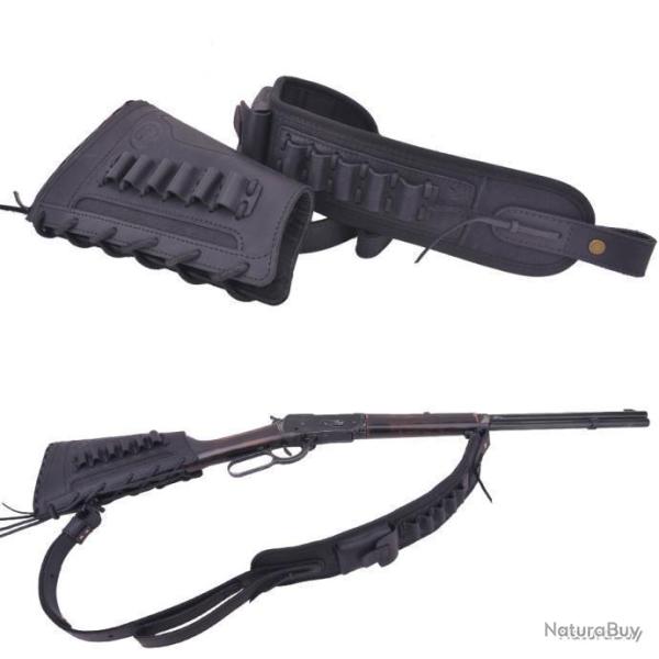 BUSC CARTOUCHI�RE + BRETELLE POUR CALIBRE .308 30-06 - NOIR - LIVRAISON GRATUITE