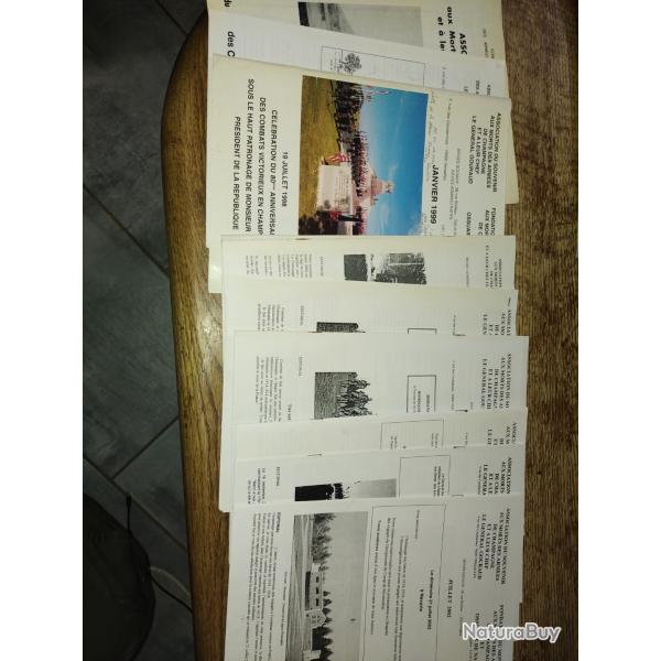 Plusieurs livrets de l'association du souvenir aux morts des arm�es de champagne