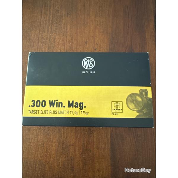Bote de 20 balles RWS target lite plus match cal. 300wm 175gr
