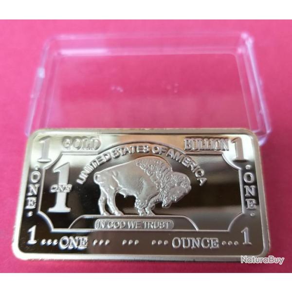 1 GOLD BULLION , buffalo , plaqu� or