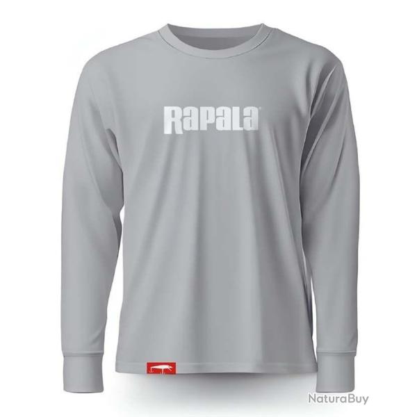 T-Shirt Rapala Manches Longues Grey White Logo L