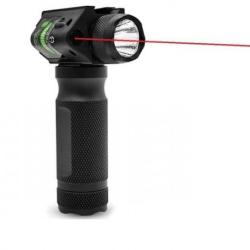 Poign&eacute;e Tactique Lampe 1000 lumens Laser rouge pour rail picatinny en m&eacute;tal