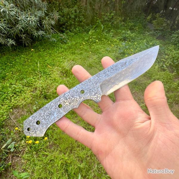 Lame de couteau vierge acier damas artisanal coutelier creation #294