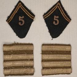 Pattes de col 5&egrave;me R&eacute;giment de Chasseur d'Afrique Commandant 39/45