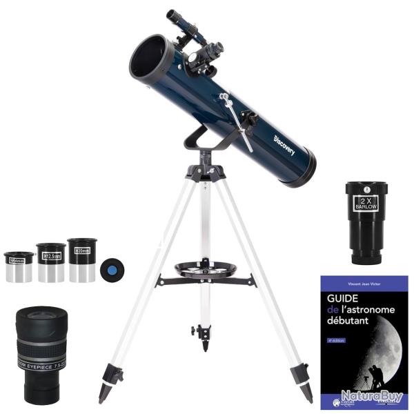 Pack T�lescope Discovery Sky T76 avec Oculaires, Barlow, Zoom et Guide illustr�