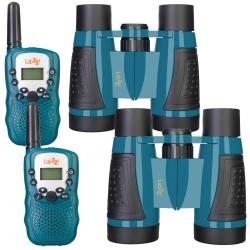 LEVENHUK - LABZZ WTT10 - Bleu - Pack 2 Paires de Jumelles et 2 Talkie-Walkie