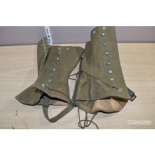Gu�tres jambi�res en toile Arm�e Fran�aise Indochine / Alg�rie Militaire rando nature (11)