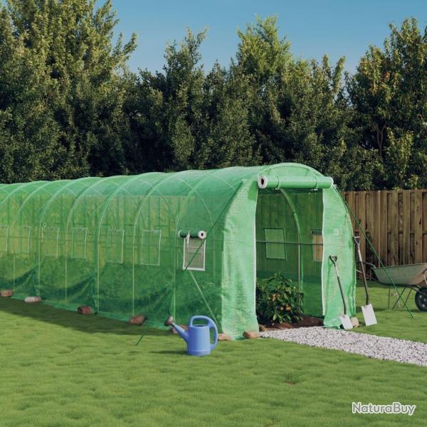 Serre avec cadre en acier vert 20 m 10x2x2 m alsavelo