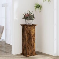 Support pour plantes ch&ecirc;ne fum&eacute; 33x33x80 cm bois d'ing&eacute;nierie