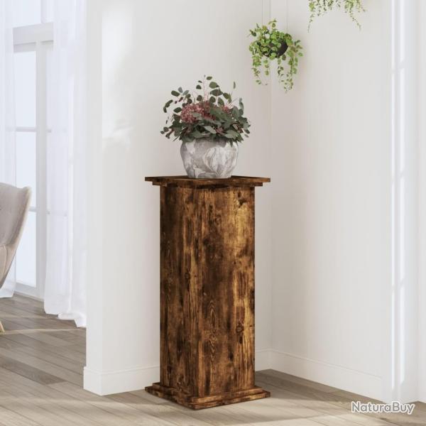 Support pour plantes ch�ne fum� 33x33x80 cm bois d'ing�nierie
