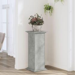 Support pour plantes gris b&eacute;ton 33x33x80 cm bois d'ing&eacute;nierie