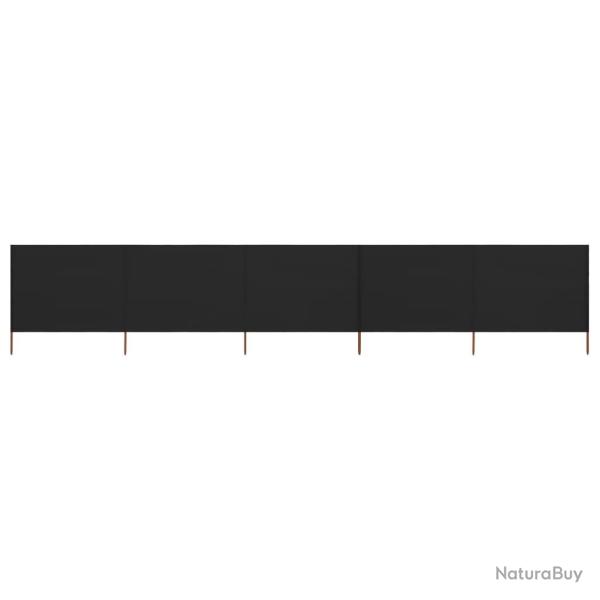 Paravent 5 panneaux Tissu 600 x 80 cm Noir