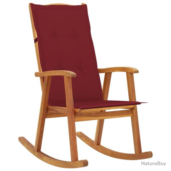 Chaise  bascule avec coussins Bois d'acacia massif