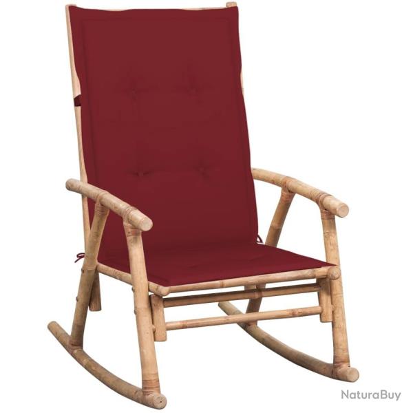 Chaise � bascule avec coussin Bambou
