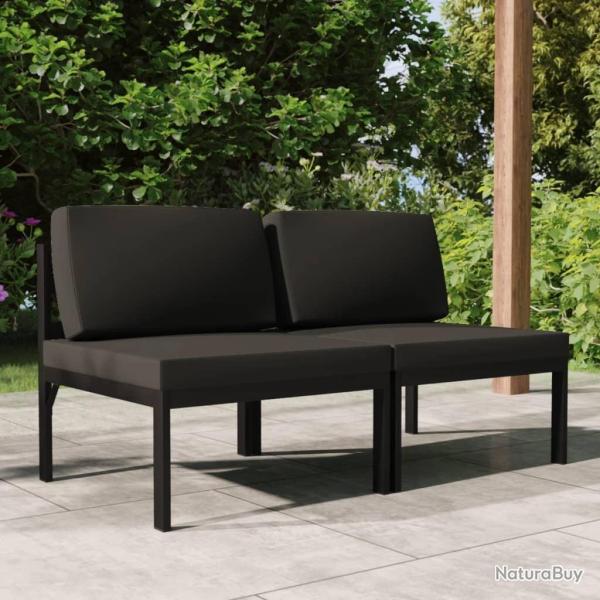 Canap� de jardin 2 places avec coussins Aluminium Anthracite