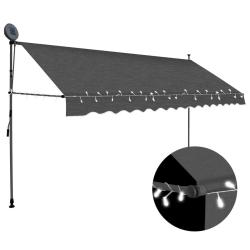 Auvent manuel r&eacute;tractable avec LED 350 cm Anthracite