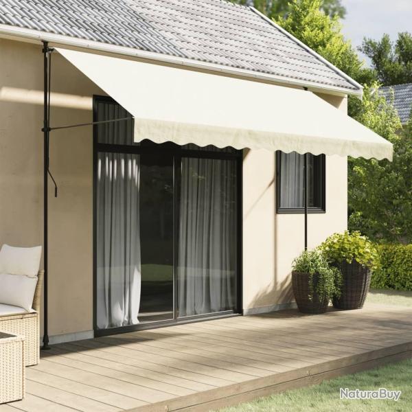 Auvent r�tractable cr�me 350x150 m tissu et acier