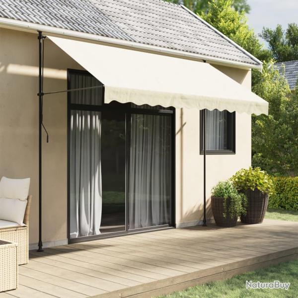 Auvent r�tractable cr�me 300x150 m tissu et acier