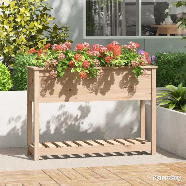 Jardini�re avec �tag�re 111,5x34,5x81 cm Bois massif de pin