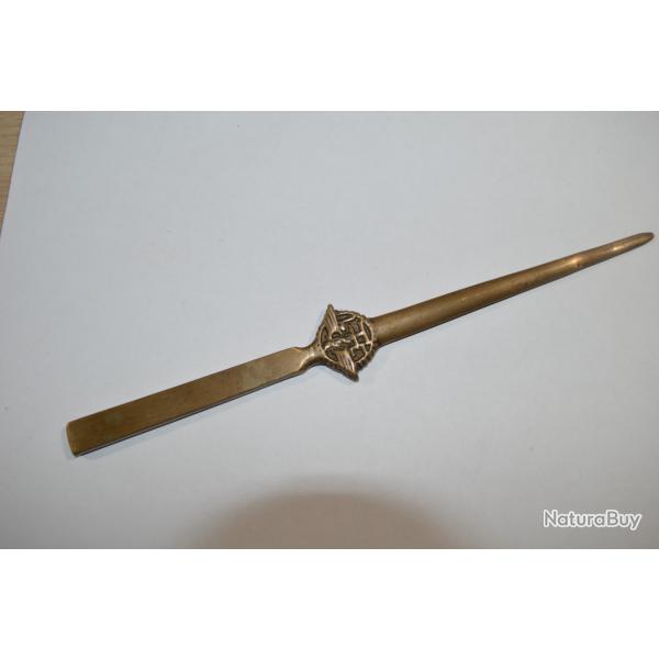 Ancien ouvre lettre artisanat Caduc�e LTE � identifier M�dical WW1/WW2 D�co 14/18 39/45 (20D)