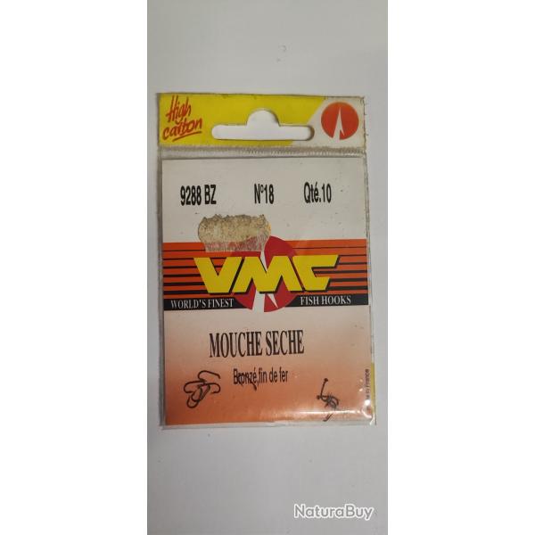 10 HAMECONS FIN DE FER VMC- MOUCHE SECHE - OEILLET INTERIEUR - N18 - 9288BZ - NEUF