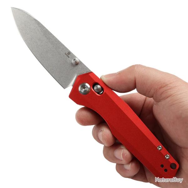 Couteau Tenable Beaver Red Lame Acier Nitro-V Manche Aluminium Axis Lock T1105V3