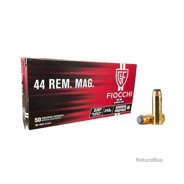 MUNITIONS FIOCCHI 44 MAG SJSP 240GR X50