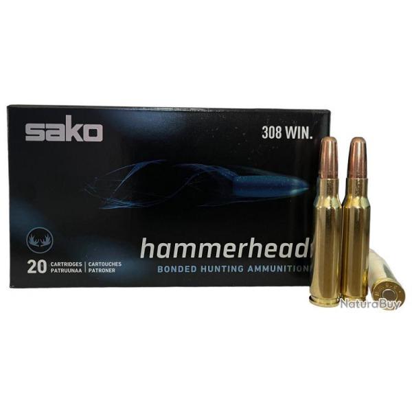Munitions SAKO calibre 308 Win Hammerhead SP 180gr - 11.7g x20
