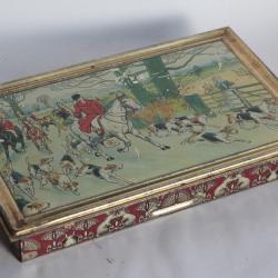 Boîte à biscuit tôle lithographiée Huntley Palmers Chasse Cecil Aldin