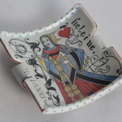 Émile GALLÉ Vide poche porcelaine dame de coeur