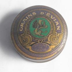 Boîte médicaments tôle lithographiée Grains d'évian Pharmacie