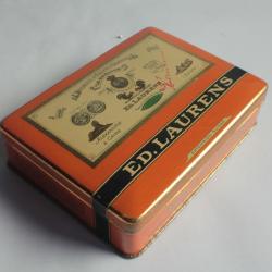 Boîte à cigarettes ED. LAURENS Orange Khédive Suisse tôle lithographiée tabac
