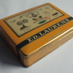 Boîte à cigarettes ED. LAURENS Jaune Khédive Suisse tôle lithographiée