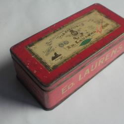 Boîte à cigarettes ED. LAURENS Rouge Khédive Suisse tôle lithographiée