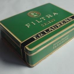 Boîte à cigarettes tôle lithographiée ED. LAURENS Vert Filtra Orient tabac