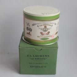 Boîte à cigarettes tôle papier lithographié ED. LAURENS Khédive n°15 tabac