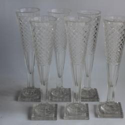 6 Verres Flûtes champagne cristal taillé Empire