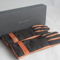 BULGARI Gants cuir cachemire 6 1/2